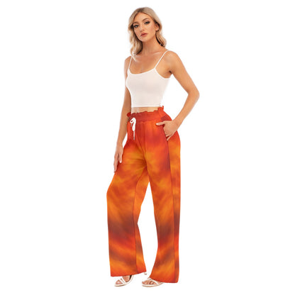 Women's Waist Fungus Edge Wide-leg Pants