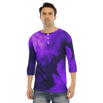 Men's Bracelet Sleeve T-shirt With Button Closure - view 1