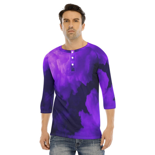 Men's Bracelet Sleeve T-shirt With Button Closure - view 1