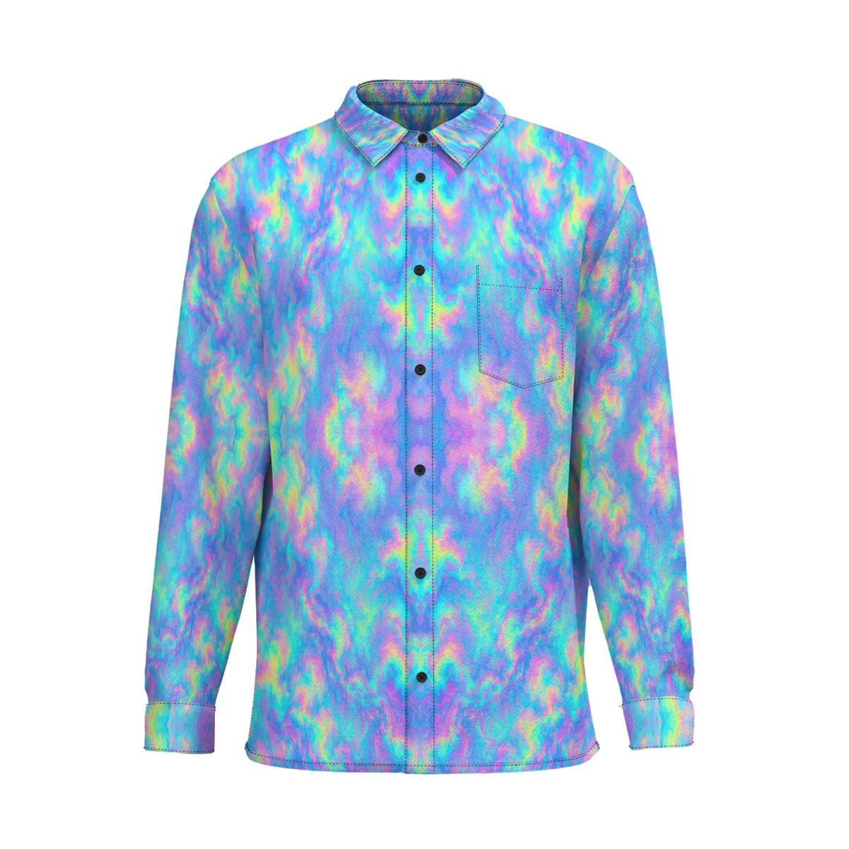 Men's Business Lapel Long Sleeve Shirt With Pocket|110GSM Imitation Flax