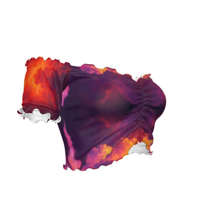 Women's One-shoulder Off-the-navel Short Sleeve T-shirt