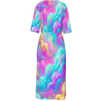 Women's Short Sleeve V-neck Dress