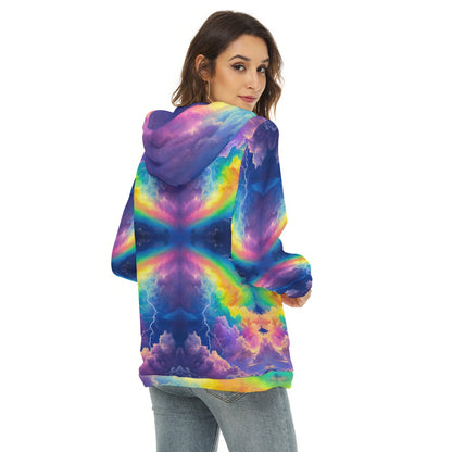Women's Borg Fleece Hoodie With Half Zip