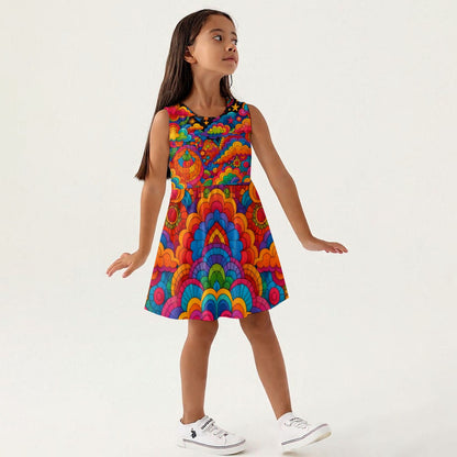 Unisex Girls Sleeveless A-Line Dress