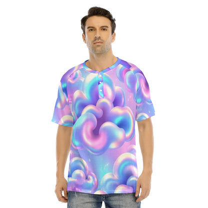 Men's Raglan Sleeve T-shirt With Button Closure