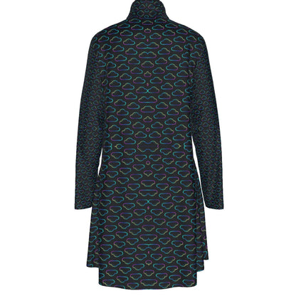 Women's High Neck Dress With Long Sleeve