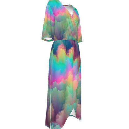 Women's Short Sleeve V-neck Dress