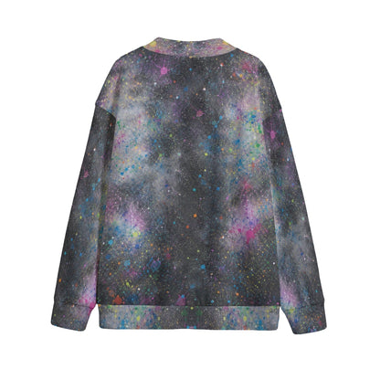 Unisex V-Neck Knitted-Fleece Button Cardigan - view 2