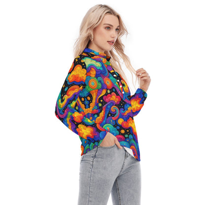 Women's Long Sleeve Blouse With Button Closure