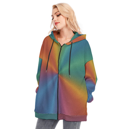 Women's Long Hoodie With Zipper Closure