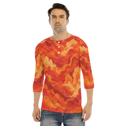 Men's Bracelet Sleeve T-shirt With Button Closure - view 1