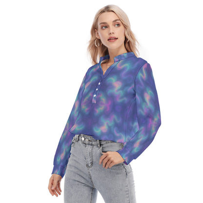 Women's Long Sleeve Blouse With Button Closure