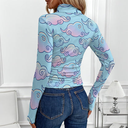 Women's Women's High-Neck Top With Long Sleeve
