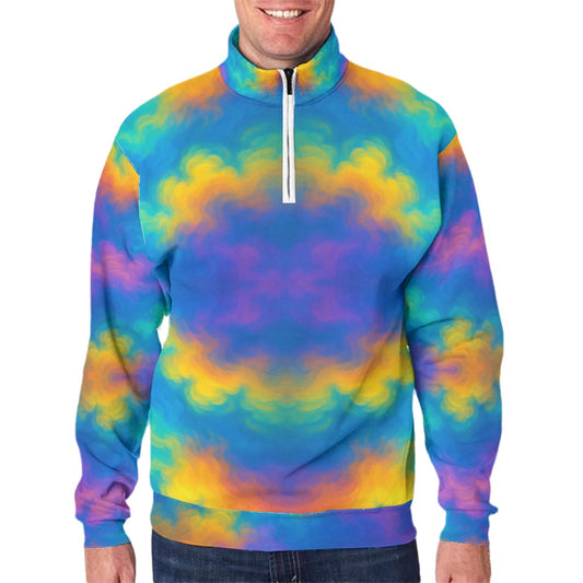 Men's Hidden Half-Zip Placket Hoodie