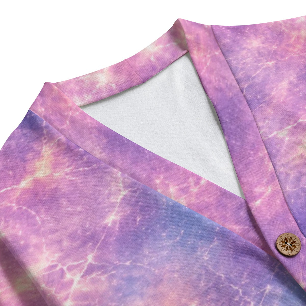 Unisex V-Neck Knitted-Fleece Button Cardigan - view 3
