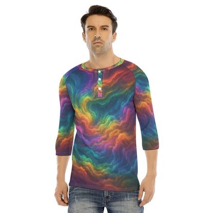 Men's Bracelet Sleeve T-shirt With Button Closure - view 1