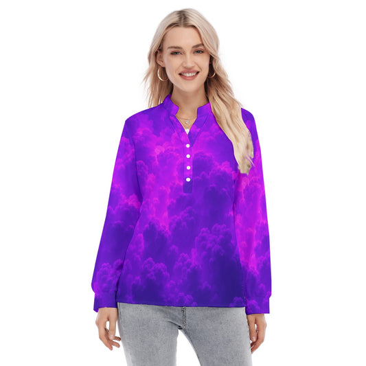 Women's Long Sleeve Blouse With Button Closure