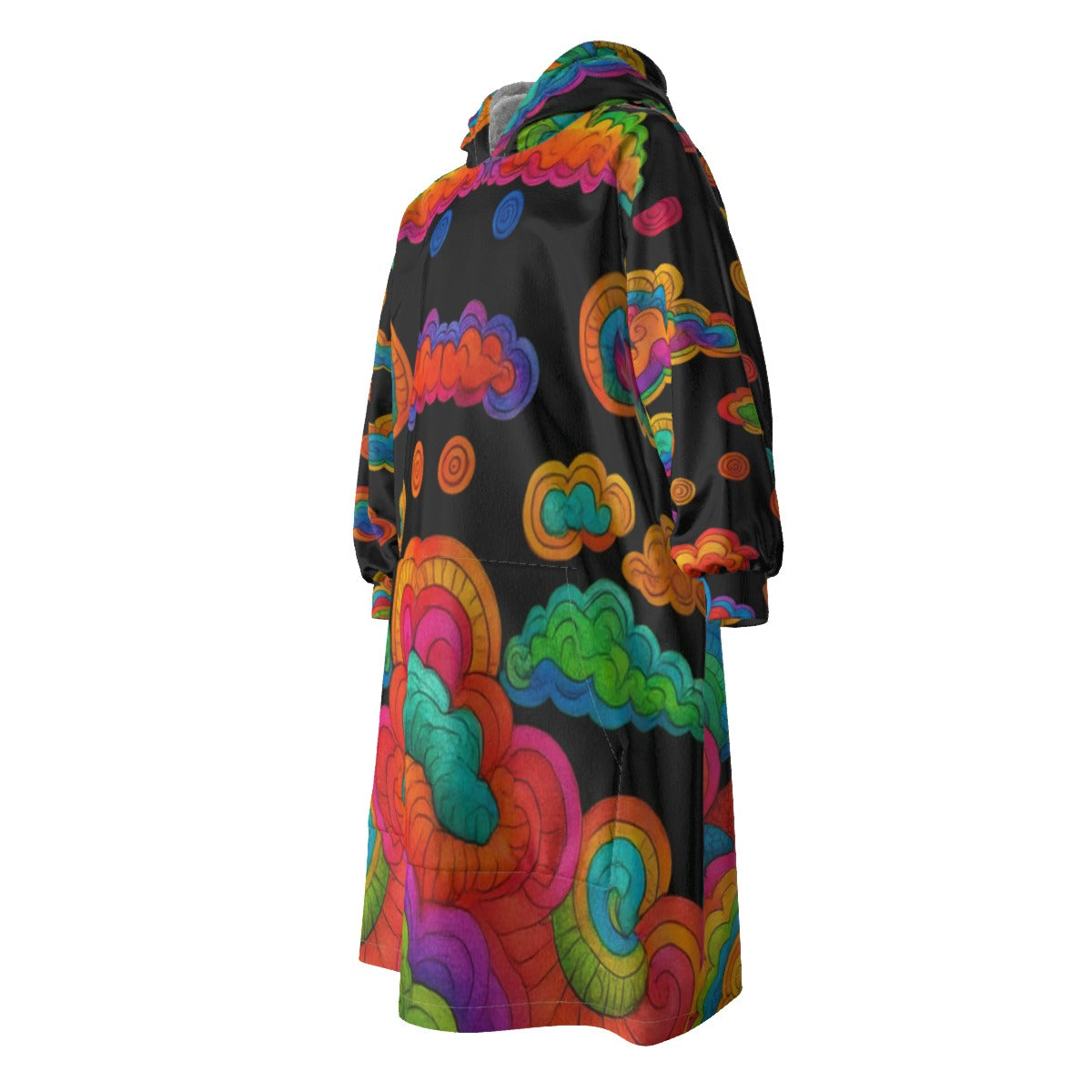 Unisex Kid's Sherpa Fleece Mid-Length Hoodie Blanket