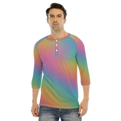 Men's Bracelet Sleeve T-shirt With Button Closure - view 1