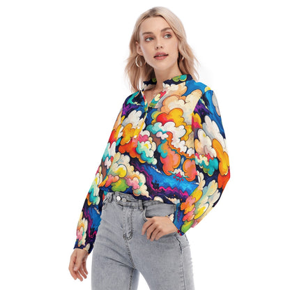 Women's Long Sleeve Blouse With Button Closure