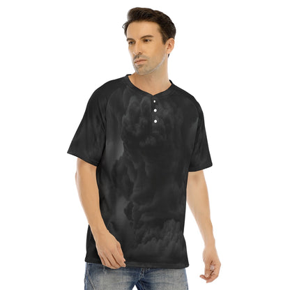 Men's Raglan Sleeve T-shirt With Button Closure