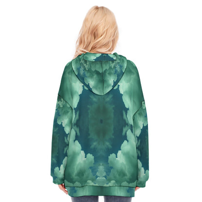 Women's Long Hoodie With Zipper Closure