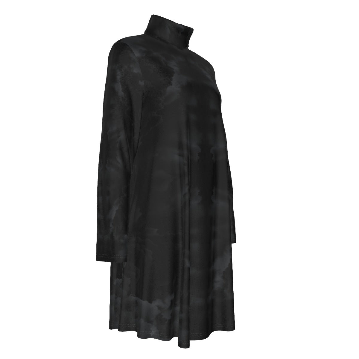 Women's High Neck Dress With Long Sleeve