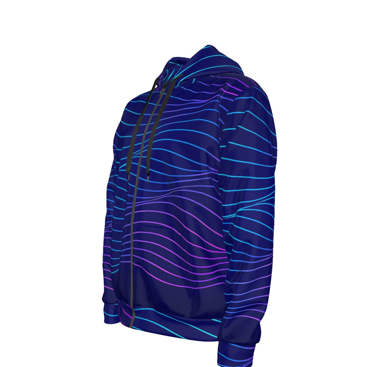 Unisex Zipper Hoodie With Black Lining