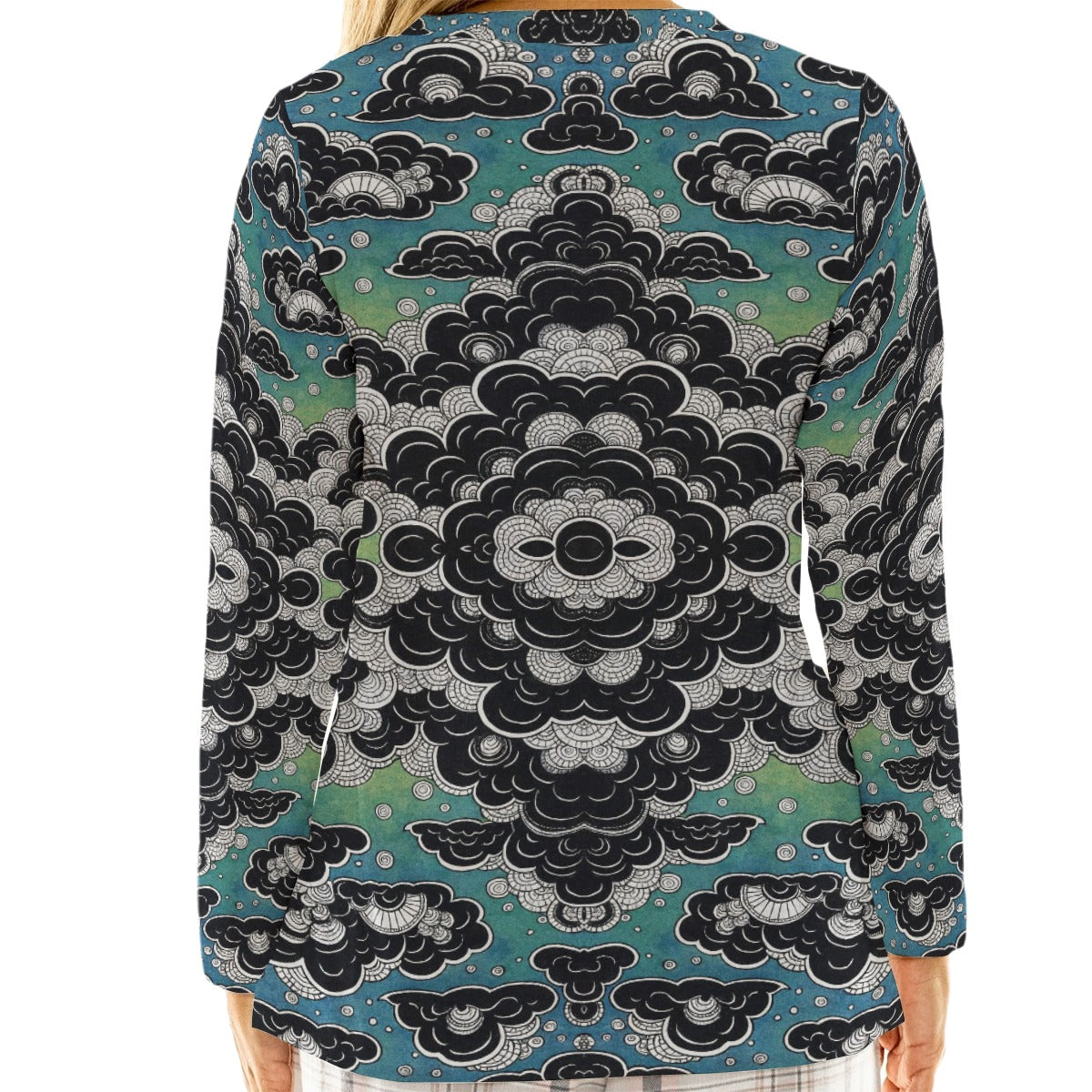 Women's Loose V-Neck T-Shirt With Long Sleeve