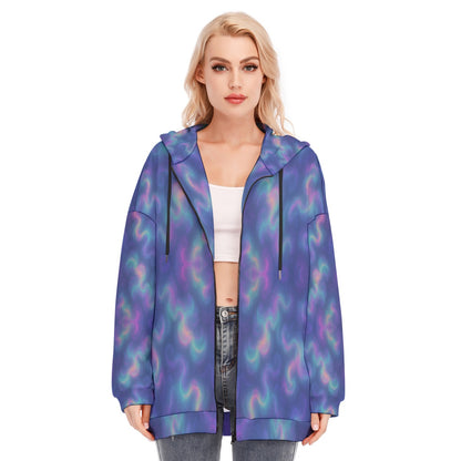 Women's Long Hoodie With Zipper Closure
