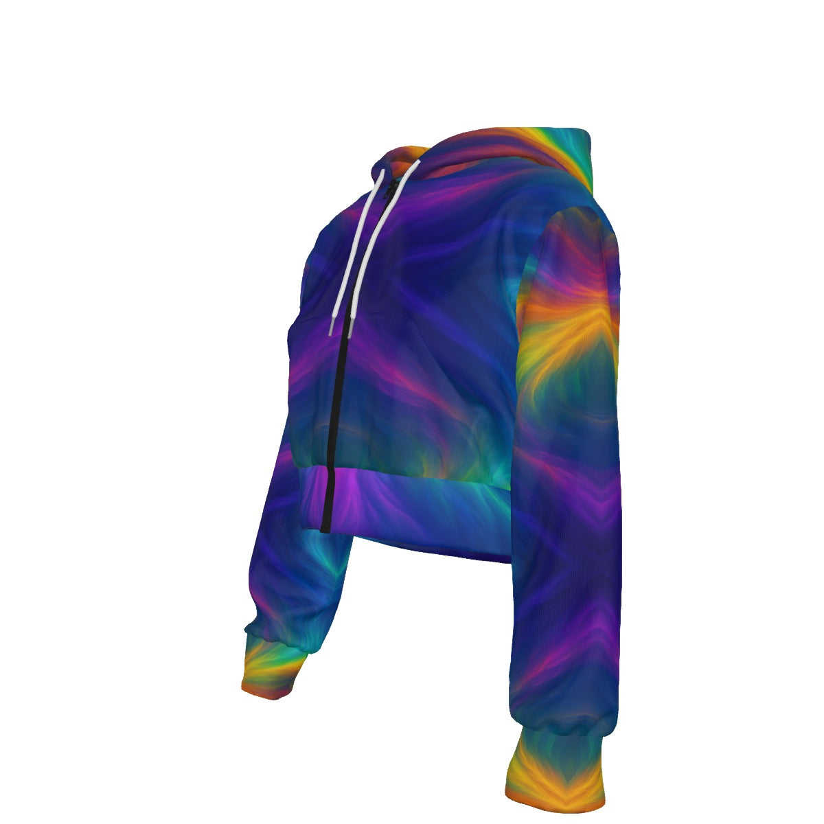 Women's Crop Top Hoodie With Zipper Closure