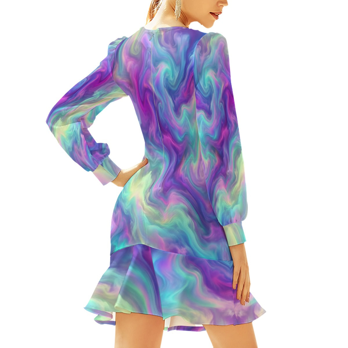 Women's Ruffle Hem Skinny Dress