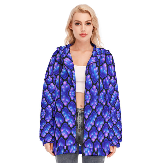 Women's Long Hoodie With Zipper Closure