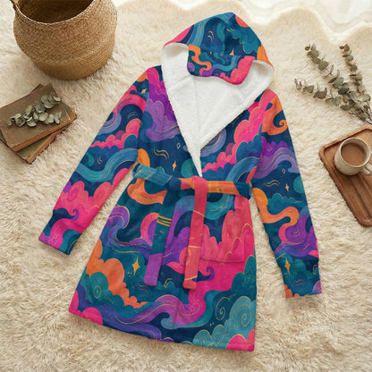 Unisex Flannel Hooded Robe With Eye Mask by O’Nimbus