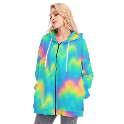 Women's Long Hoodie With Zipper Closure