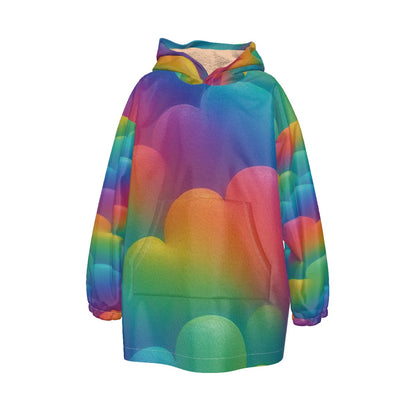 Unisex Kid's Sherpa Fleece Hoodie Blanket