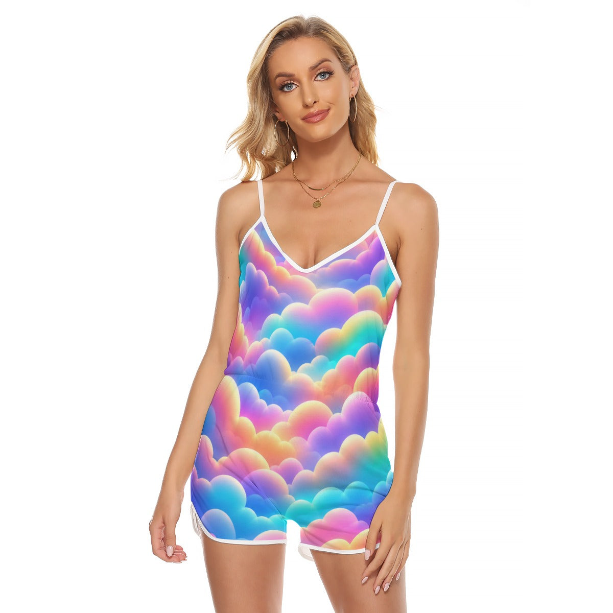 Women's V-neck Cami Romper