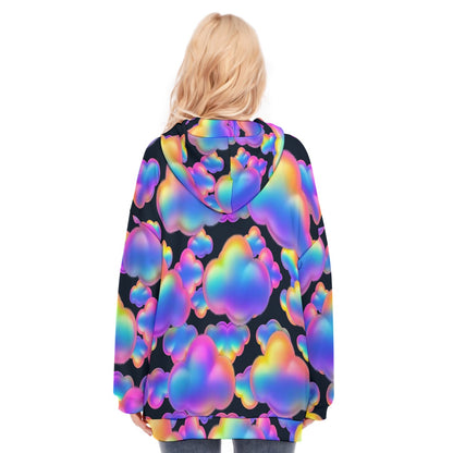Women's Long Hoodie With Zipper Closure