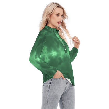Women's Long Sleeve Blouse With Button Closure