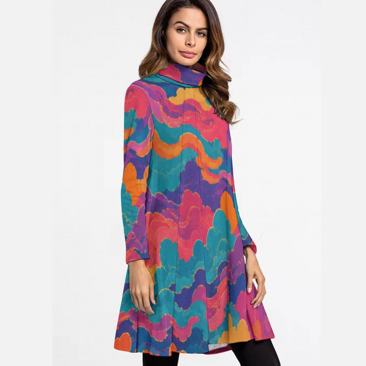 Women's High Neck Dress With Long Sleeve by O’Nimbus – view 2