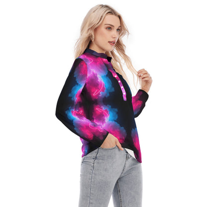 Women's Long Sleeve Blouse With Button Closure