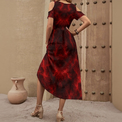 Women's V-neck Off-shoulder Dress