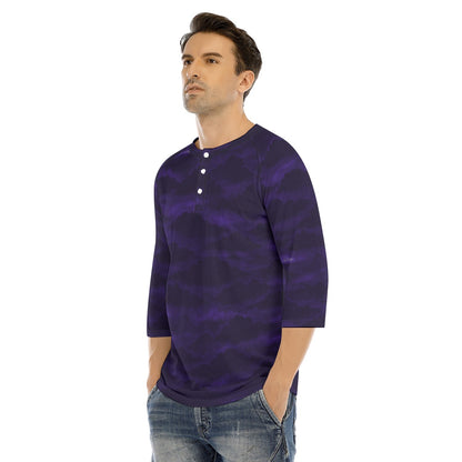 Men's Bracelet Sleeve T-shirt With Button Closure - view 3