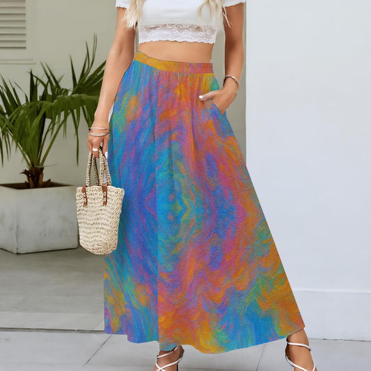 Women's Maxi Chiffon Skirts With Lining