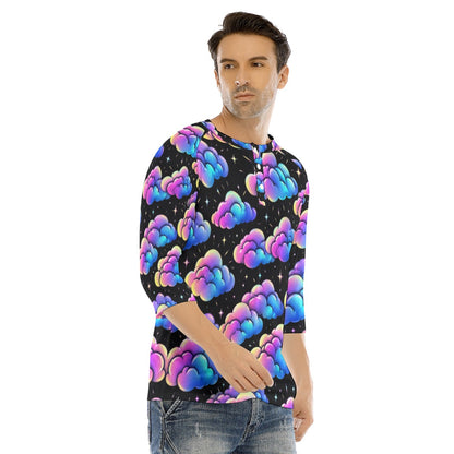 Men's Bracelet Sleeve T-shirt With Button Closure - view 2