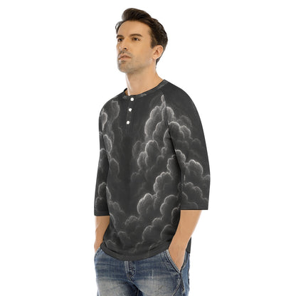 Men's Bracelet Sleeve T-shirt With Button Closure - view 3