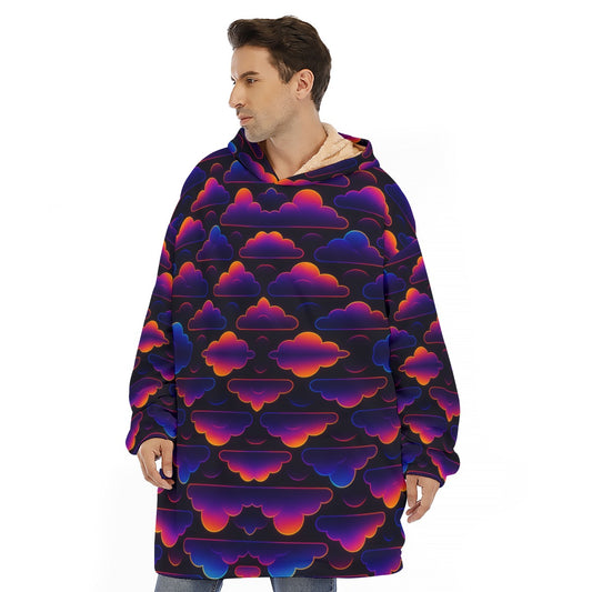 Unisex Sherpa Fleece Hoodie Blanket