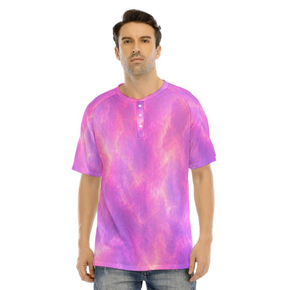 Men's Raglan Sleeve T-shirt With Button Closure