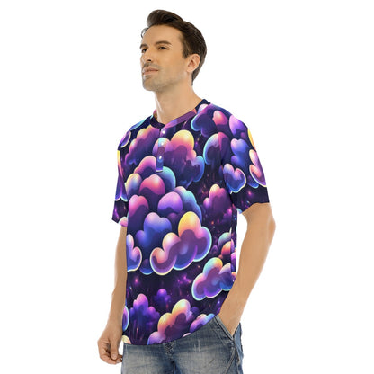 Men's Raglan Sleeve T-shirt With Button Closure
