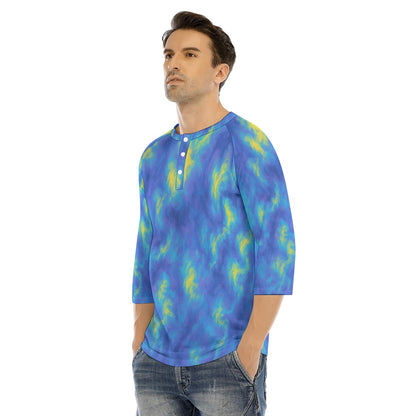 Men's Bracelet Sleeve T-shirt With Button Closure - view 3